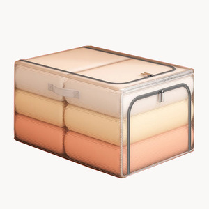 Boîte de rangement transparente en PVC pour vêtements, organisateur de placard rectangulaire pour la maison, conteneur pliable pour vêtements et pantalons - Product Image 1