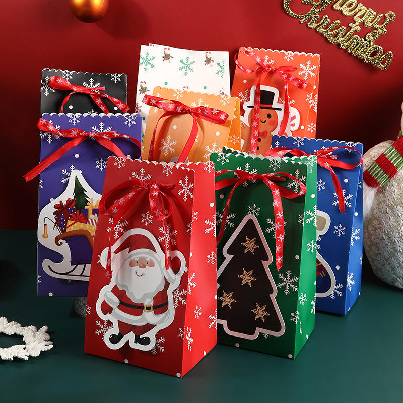 paper bag with ribbon closing