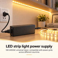Adaptateur secteur 12V 5A 24V, alimentation à découpage de bureau pour éclairage LED, sortie CC, prises multiples, prise personnalisée OEM, prise en charge des connecteurs