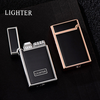 Briquet coupe-vent flamme rouge, cadeaux d'affaires tendance, logo personnalisé, briquet à gaz rechargeable au butane