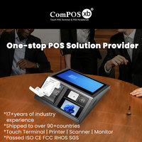 Mini Caja Registradora Windows, Sistema POS de Escritorio, Pantalla Táctil, Aleación de Aluminio, Impresora de 80 mm, Escáner, Terminal POS Todo en Uno para Supermercado y Cajero Automático
