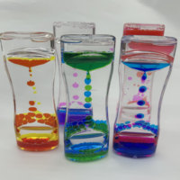 Minuteur sensoriel à bulles liquides en acrylique coloré, jouet anti-stress à mouvement liquide, ornement de bureau pour cadeaux et décorations