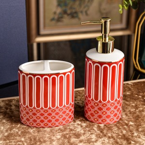 Juego de Baño de Cinco Piezas: Dispensador de Loción, Vaso para Enjuague Bucal, Jabonera, Portacepillos de Dientes - Product Image 5