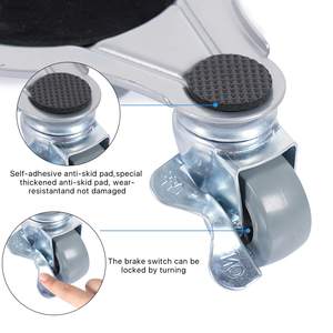 Ruedas <span class=keywords><strong>para</strong></span> Mover <span class=keywords><strong>Muebles</strong></span> <span class=keywords><strong>Grandes</strong></span>, Paquete de 4, Rotación de 360° con Freno, Panel de Acero Reforzado de 1200 LBS, Triangulares - Product Image 3