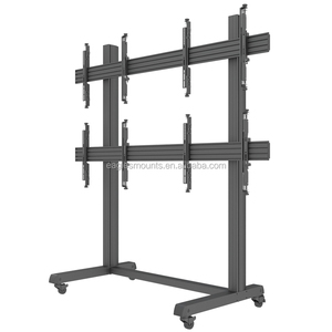 รถเข็น2X2หมุนได้สำหรับทีวี <span class=keywords><strong>Vesa</strong></span> ขนาด600x400มม., ขายึดติดผนังแบบวิดีโอแนวตั้งพกพา - Product Image 1