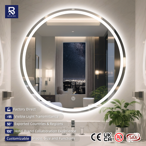 Miroir mural rond moderne de fabrication chinoise pour hôtel et décoration intérieure, 60/70/80 cm, 4 mm d'épaisseur, miroir de salle de bain rond - Product Image 1