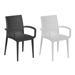 Silla apilable Duke con reposabrazos, color blanco para uso de herramientas de torneado - Product Image 1