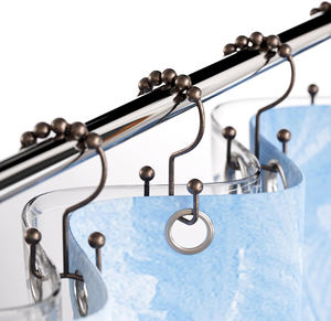 Anneaux de rideau de douche doubles en acier inoxydable, modernes et écologiques, crochets de salle de bain à glissement fluide - Product Image 1