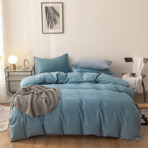 Nouvelle conception, housse de <span class=keywords><strong>couette</strong></span> en gaze imprimée 100% coton, 200TC, style américain, ensemble de literie 4 pièces, taille king, volants, anti-acariens - Product Image 6