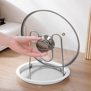 New Design Multi-function Disk Lid Bracket <b>Rack</b> Spoon Storage <b>Rack</b> Chopsticks Spatula Pad Holder <b>Kitchen</b> Storage Pot Cover <b>Rack</b> - Product Image 5