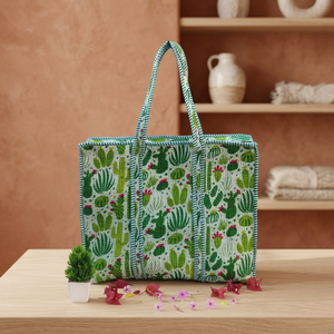 Cactus Pattern Printed Tote <b>Bag</b> Bohemian Style Ladies Tote <b>Bags</b> Open Top Women's Shopping <b>Bag</b> All Seasons Use Daily Purpose <b>Bag</b> - Product Image 3