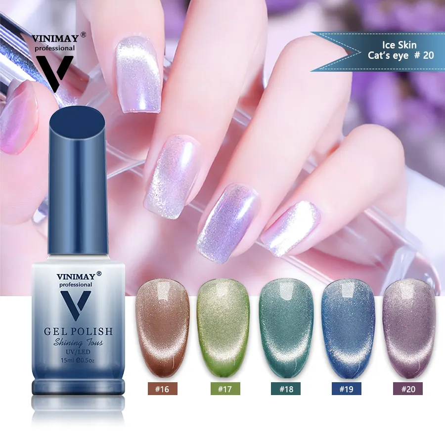 Vinimay Nouveau vernis à ongles coloré populaire Aurore Spar cristal oeil de chat