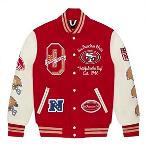 Chaqueta Bomber Varsity de Lona 100% Algodón para Hombre, Casual, de Invierno, Transpirable, Ecológica, Resistente al Viento e Impermeable, con Bordado Frontal - Product Image 3