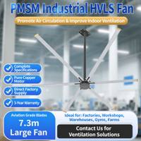 GIMEFAN 3m Energiesparender Geräuscharmer HVLS Industrie-Deckenventilator 5 Flügel Aluminium-Beschichteter Zinkstahl Doppelkugellager 0,5kW
