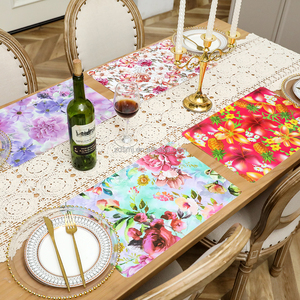 Mantel <span class=keywords><strong>Individual</strong></span> con Diseño Floral para Mesa <span class=keywords><strong>de</strong></span> Comedor, Mantel <span class=keywords><strong>de</strong></span> Plástico para Mesa <span class=keywords><strong>de</strong></span> Cocina - Product Image 1