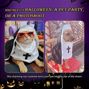 Ropa para mascotas para gatos, perros, disfraz <span class=keywords><strong>de</strong></span> Halloween, Festival <span class=keywords><strong>de</strong></span> cachorros, fiesta, <span class=keywords><strong>monja</strong></span>, Cosplay, disfraces divertidos para mascotas, ropa para perros y gatos - Product Image 6