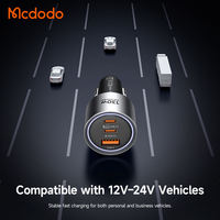 Chargeur de voiture Mcdodo 319 professionnel 130W pour ordinateur portable, sortie double USB-C 100W+30W, PD3.1 pour appareils haute puissance en véhicule