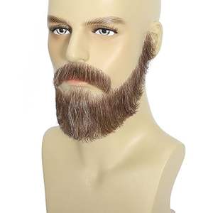 Barba Postiza <span class=keywords><strong>con</strong></span> Patillas para Hombre, Barba de Pelo Humano <span class=keywords><strong>con</strong></span> Base de Encaje Suave, <span class=keywords><strong>Bigote</strong></span> y Barba Realistas y Voluminosos para Cosplay - Product Image 5