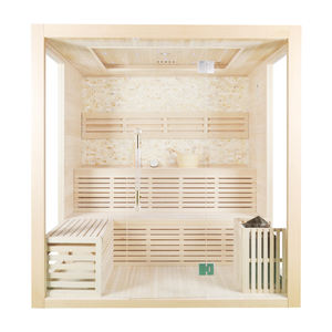 Sauna Exterior de Madera Maciza de Hemlock y Cedro para 4-6 Personas, Diseño Tradicional, Ecológica, con Estufa, para Uso Comercial en Villas - Product Image 3