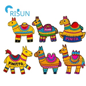 Fabricación de alfileres de animales esmaltados, broche de Piñata, Pin de solapa, insignia de Pin esmaltado de <span class=keywords><strong>Llama</strong></span> arcoíris colorido personalizado - Product Image 1