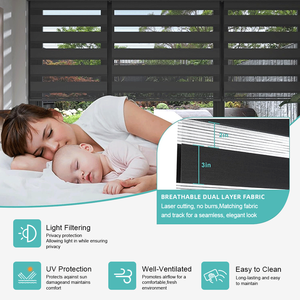 Hai Lớp Điện Nhà Thông Minh Zebra Rèm Shades & cửa chớp cơ giới Zebra Rèm cho phòng khách cửa sổ văn phòng - Product Image 6