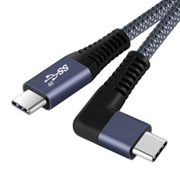 Kabel transmisi Data pengisian cepat, kabel transmisi Data siku sudut kanan 90 derajat, kabel pengisian cepat, Tipe C ke Tipe C PD 100W, kepang nilon