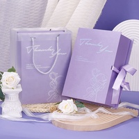 Boîte-cadeau de livre de ruban violet de qualité supérieure boîte carrée en papier synthétique écologique pour la fête des enseignants boîte-cadeau personnalisable d'anniversaire et de Saint-Valentin