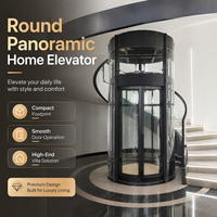 Ascenseur Circulaire Panoramique à 360 Degrés Entièrement en Verre pour Villa de Luxe, Utilisation Intérieure Résidentielle