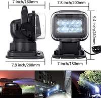 7 pouces 50W télécommande sans fil LED projecteur Spot faisceau lampe lumière blanche extérieur conduite lampe toit Auto éclairage extérieur