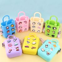 Monedero infantil creativo de goma impermeable con diseño de dibujos animados, desmontable, accesorio bonito para zapatos