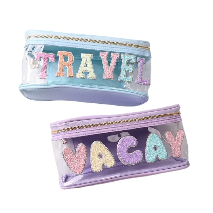DIY bling taklidi mektup seyahat etiket çanta renkli küçük parıltılı payet mektubu yamalar açık üst kılıfı