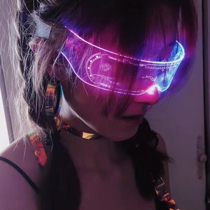 Cool Cyberpunk 7 Color LED Light Gafas de sol UV400 Clear Brown Grey Futuristic Nightlife Visor Gafas Rezz Visor <span class=keywords><strong>Robocop</strong></span> Style - Product Image 1