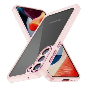 Shockproof Phone Case For Samsung S23 S23+ S23 Ultra Bumper TPU PC Hard Back Cover with Metal Camera Lens Frame Button