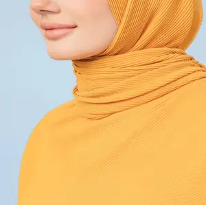 马来西亚批发新款高品质迷你百褶雪纺头巾穆斯林披肩