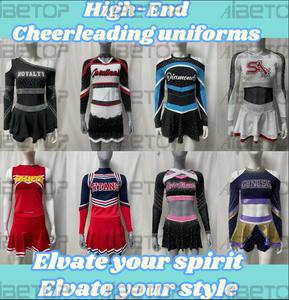 Uniforme de Animadoras Personalizado con Pedrería Roja |   Uniforme de Animadoras con Logotipo Personalizado GRATUITO para Grupos de Animadoras y Espíritu Escolar - Product Image 4