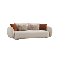 Ensemble de canapés modulaires haut de gamme en tissu blanc, personnalisable, de style italien moderne, pour salon, appartement et centre commercial