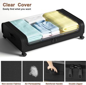 Under Bed <b>Storage</b> Box Under Sofa Large Clothes Toy Shoes <b>Storage</b> Under Bed <b>Storage</b> Organizer With Wheels - Product Image 3