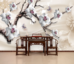 ZHIHAI gioielli di lusso personalizzati fiore TV sfondo tessuto <span class=keywords><strong>da</strong></span> <span class=keywords><strong>parete</strong></span> stampa 18D carta <span class=keywords><strong>da</strong></span> parati - Product Image 2