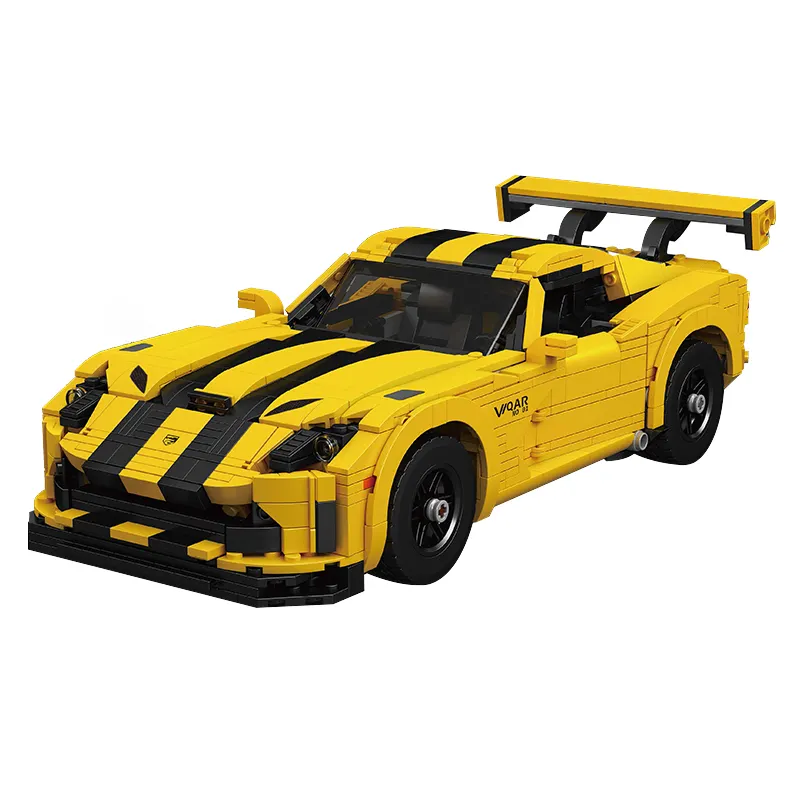 モールドキング10046コンセプトスーパーレーシングカーモデル1349pcsスケール1:10黄色のスーパーカービルディングブロックレンガ教育パズルおもちゃ