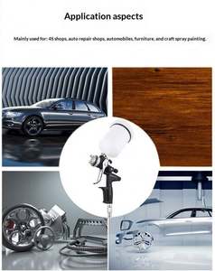 Hoge kwaliteit HVLP spuitpistool W-40 verfspuitpistool 1.3mm spuitmond watergedragen professioneel zwart luchtspuitpistool airbrush voor auto - Product Image 4