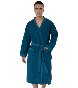 White <strong>Waffle</strong> Plush <strong>Men</strong> Bathrobe Soft Warm Long Robe With Belt and Front Pockets Cozy Comfortable Luxury Home Wear <strong>Dressing</strong> <strong>Gown</strong> - Product Image 4