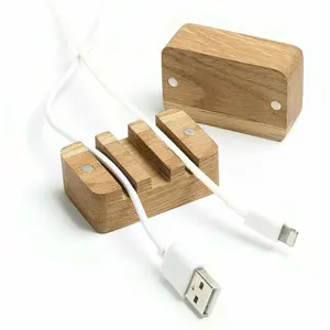 Magnetische Holz kabel Management Box Desktop Ladekabel Organizer