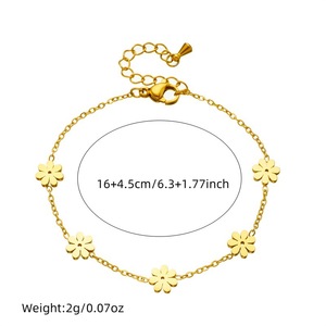 Daisy Flower Jewelry <b>Set</b> Gold Plated Stainless Steel Necklace <b>Bracelet</b> Earrings Women's Party Fashion <b>Set</b> - Product Image 5