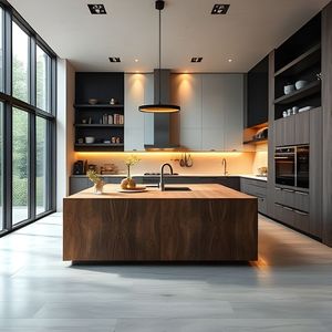 AisDecor Custom Quartz Stone Countertop Fogão Gabinete Decoração Personalizado Simples Cozinha Completa Armário - Product Image 6
