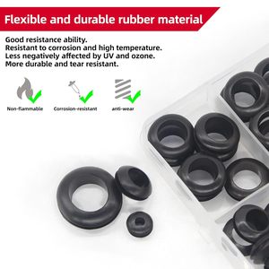 ชุดยางร้อยสายไฟ 215 ชิ้น 9 ขนาด สีดำ EPDM ป้องกันสายไฟ ปิดผนึกไฟฟ้า - Product Image 5