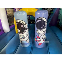 Château gonflable commercial Space Walker pour enfants avec double toboggan pour la location