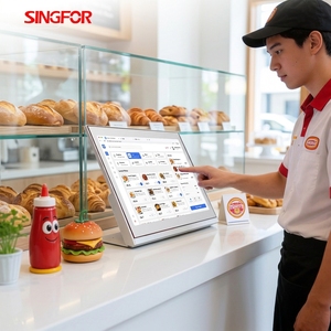 <span class=keywords><strong>Kiosque</strong></span> de commande interactif SINGFOR 24 pouces 2+32 Go avec écran tactile pour boulangerie, Android WiFi, menu en libre-service, écran tactile capacitif - Product Image 1