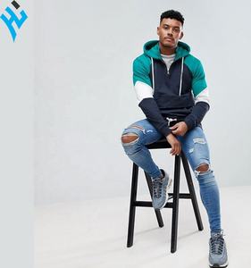 High Quality New <b>Men</b> Fashion <b>hoodie</b> Solid Color Panel Work For <b>Men</b> printed <b>Hoodie</b> - Product Image 2