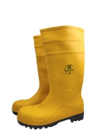 Bottes de chasse noires pour hommes Welly, bottes imperméables, chaussures hautes avec embout en acier