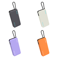 Batterie externe 20 000 mAh avec câble intégré, charge rapide 22,5 W, batterie portable avec indicateur LED, logo personnalisé OEM pour les voyages